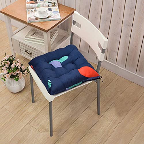 Image of COZY FURNISH Microfiber Cotton Chair Pads with Four Corner Ties 16x16(Inches) 41X41(CM) Square, Pack of 2 | Extra-Comfortable & Soft Seat Cushions | Ergonomic Pillows