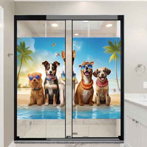 Vinilo adhesivo para ventana estampado perros 2 piezas miniatura 1