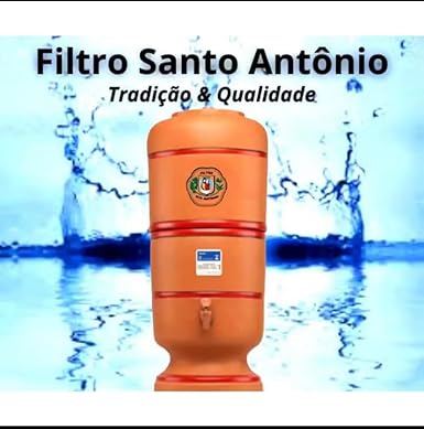 Filtro de Barro Santo Antônio 6L: Conjunto Completo (3+3) + Boia + Vela De Carvão Ativado O Melhor Do Brasil