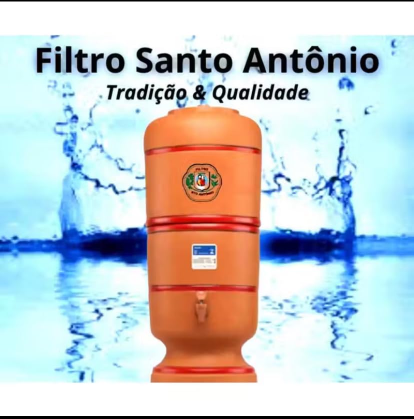 Filtro de Barro Santo Antônio 6L: Conjunto Completo (3+3) + Boia + Vela Tripla Ação
