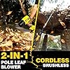 2 in 1 Cordless Leaf Blower for DEWALT 20V Max Battery, 740-CFM 190-MPH Handheld Electric Dust Blower, 77 Inch Adjustable Pole, Battery Powered Blower for Lawn, Gutters, Eaves (4.0Ah Battery Included)