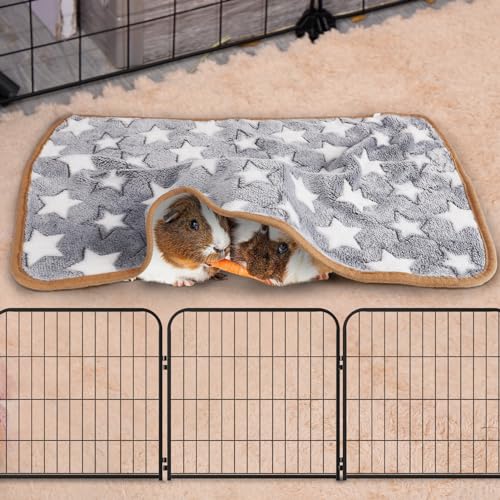 Guinea Pig Blanket, 2 Pack Warm Soft Coral Fleece Small Animal Blankets Washable Pet Cage Liners Sleep Mat Pad Cover for Rabbit Hamster Dog Cat Ferret Chinchilla Hedgehog Bedding, 24" x 16" - Image 5