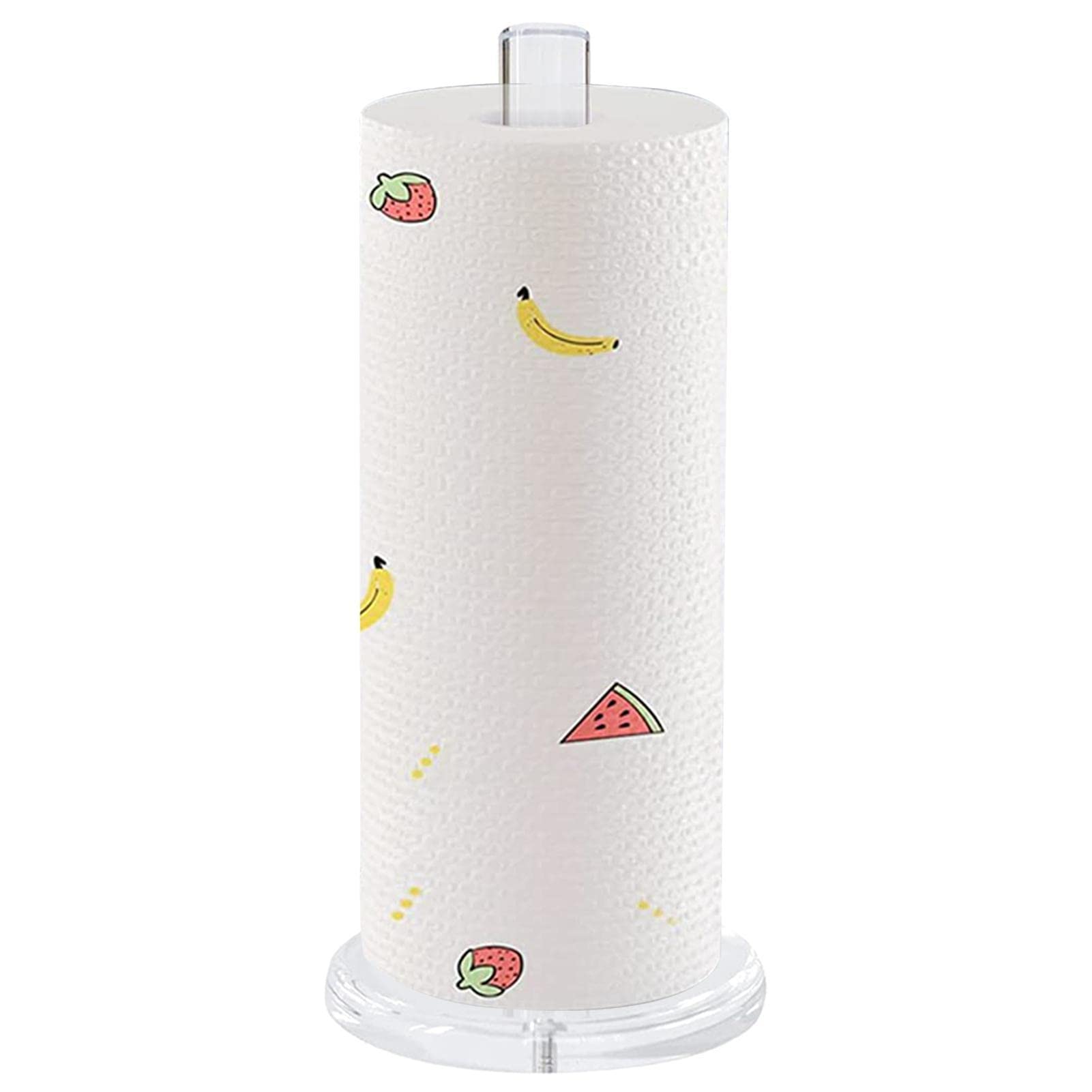 Paper Towel Dispenser Countertop, Acrylic Paper Towel Holder Stand, Paper Roll Dispenser for Kitchen Toilet Bathroom Organization and Storage,