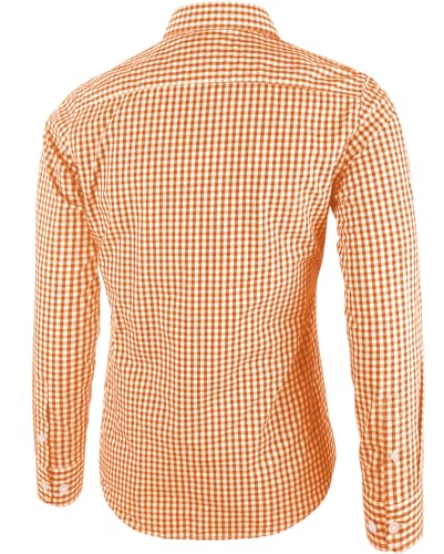 Men's Plaid Casual Slim Fit Long Sleeve Button Down Dress Shirts2