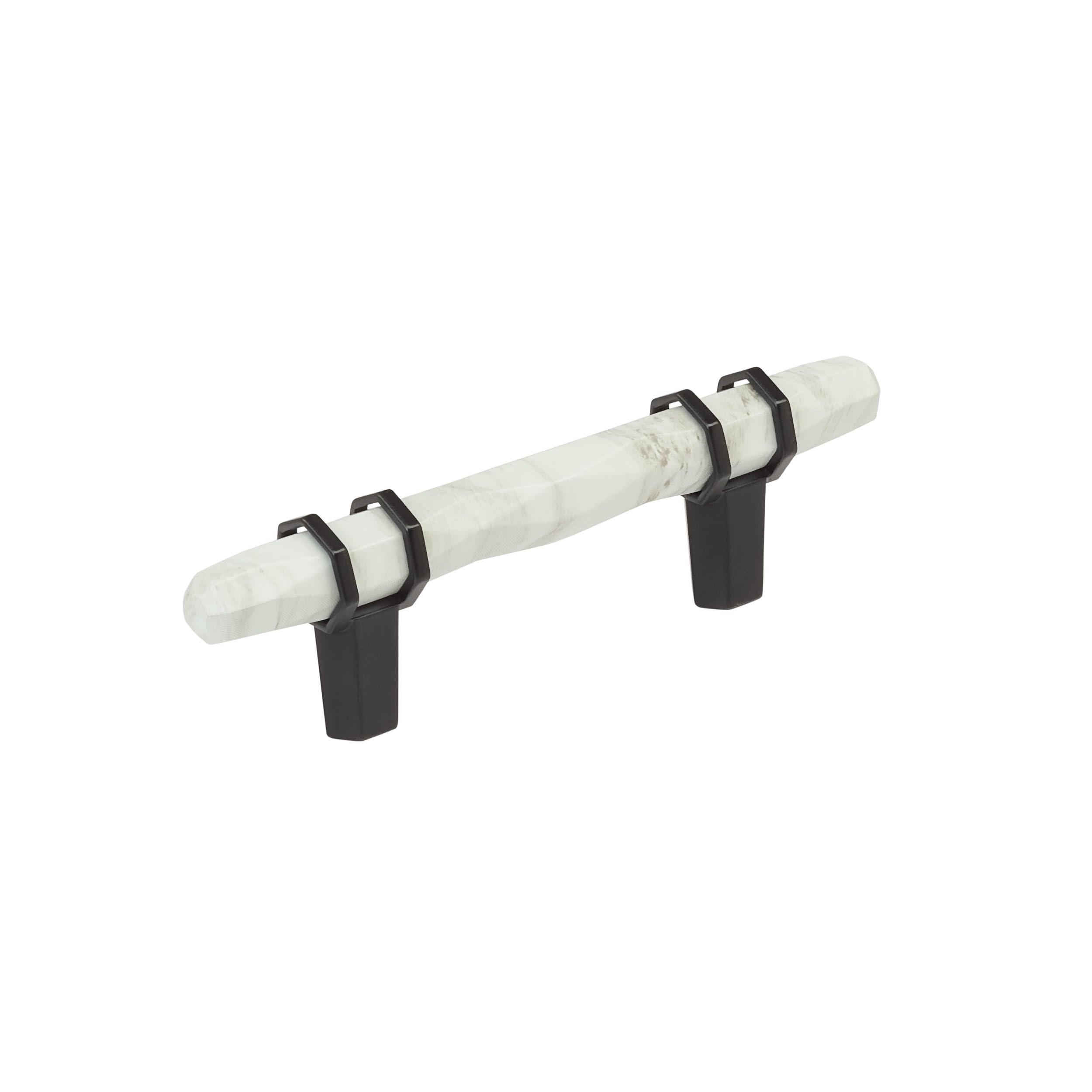Amerock 3" Carrione Marble White/Black Bronze Drawer Pull