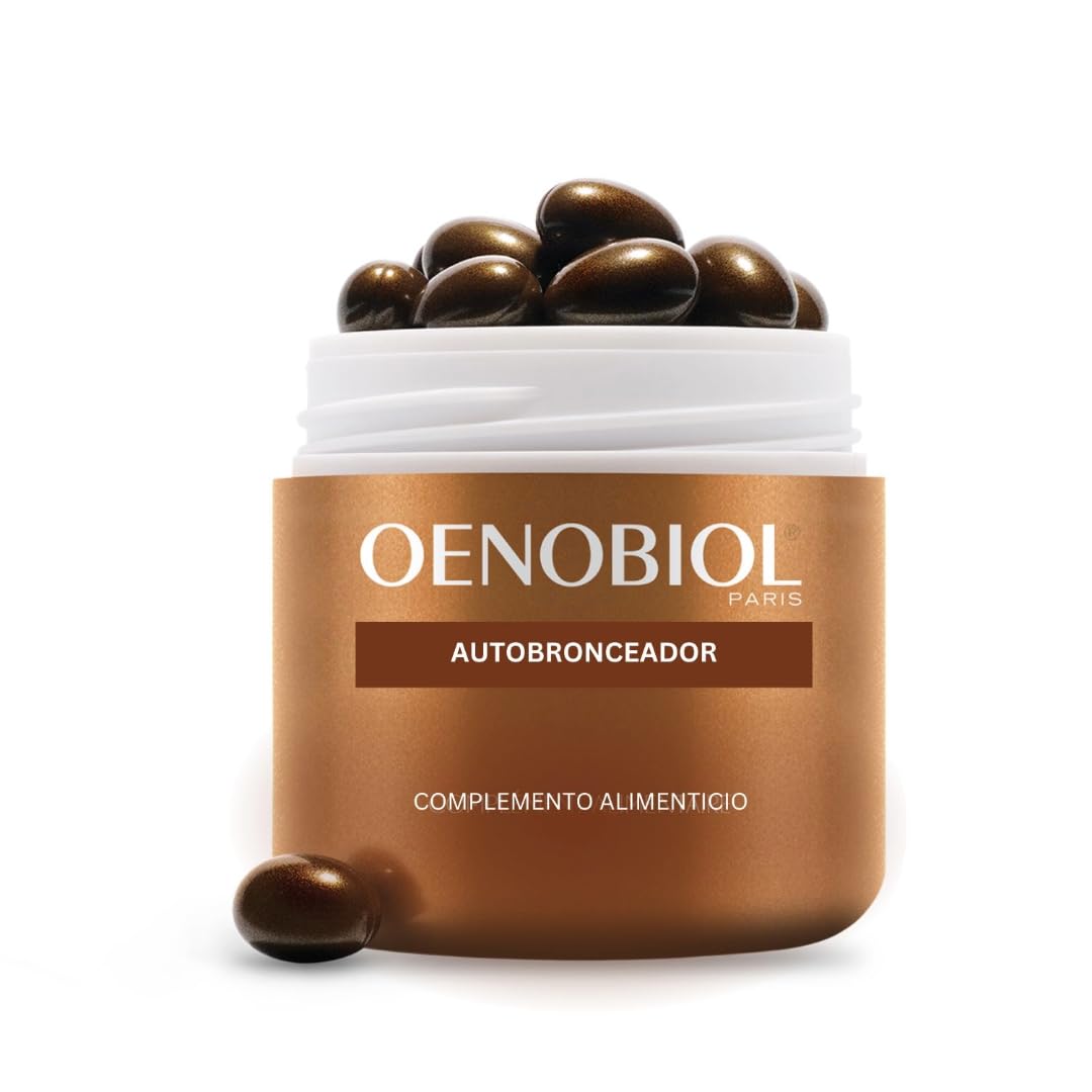 Oenobiol Autobronceador Triplo - Bronceador facial y corporal sin sol - Complemento alimenticio con cúrcuma, licopeno y luteína - 90 cápsulas