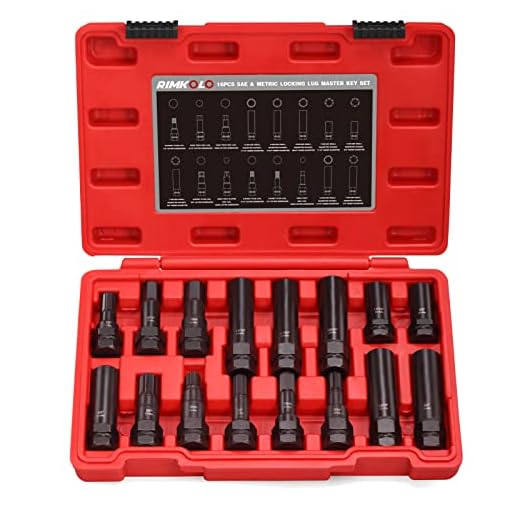 RIMKOLO 16-Piece Locking Lug Master Key Set, SAE and Metric Wheel Lock Removal Kit for Removing Lock Lug Nuts on Aftermarket Wheels