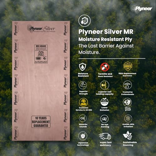 Image of Silver MR Grade Plywood - Premium Gurjan Wood for Furniture, Ceilings & Cabinets, 18mm, 8ft x 4ft