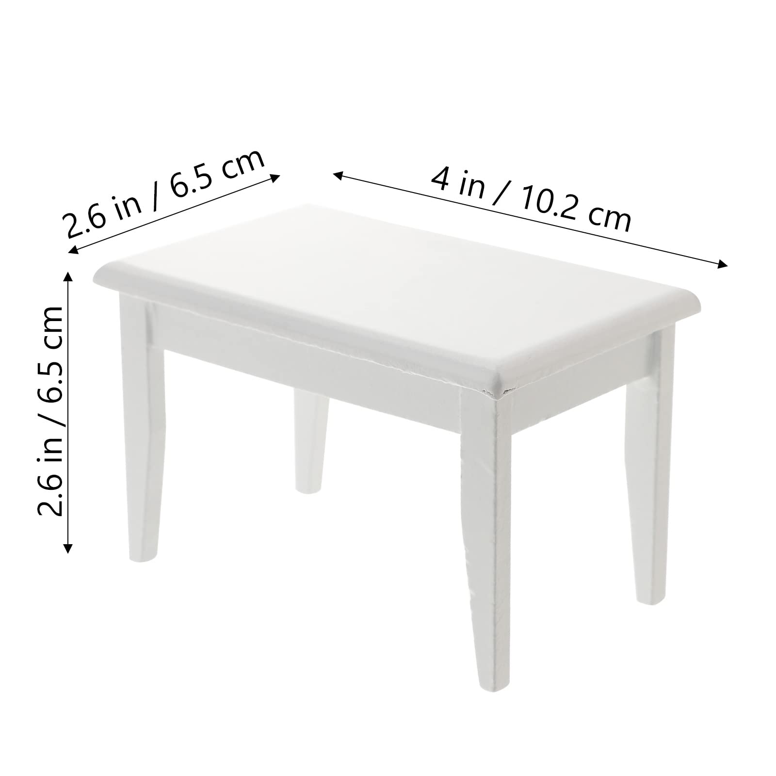 TOYANDONA 1/12 Dollhouse Table Chair Set, 5pcs Wooden Miniature Table Chairs Model Kids Pretend Toys for Dollhouse Dining Room (White) - Image 2