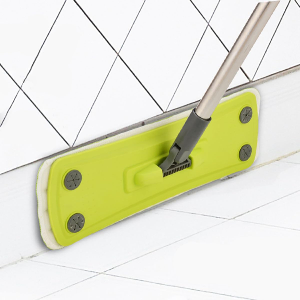 Trapeador Giratorio de Microfibra Reutilizable con 3 Paños Lavables para Limpieza de Pisos de Madera y Azulejos en Oficina o Hogar