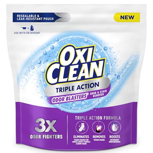 OxiClean Triple Action Odor Blasters Odor and Stain Remover Powder, Use with Detergent, Eliminates...