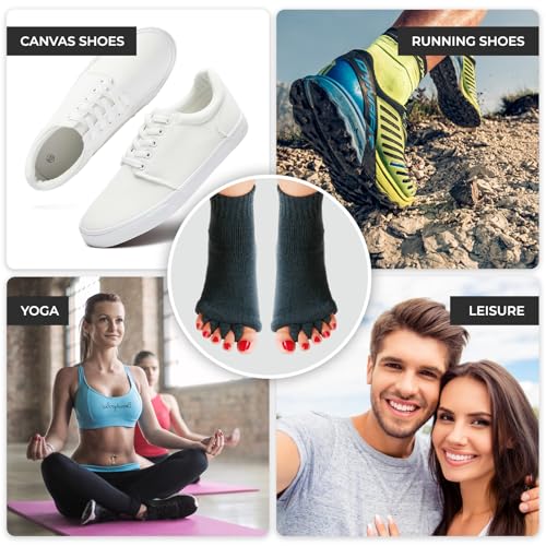 Image of Happy Feet Toe Alignment Separator Socks, Prevent Foot Cramps and hammertoes, Toe Separator Massage Socks