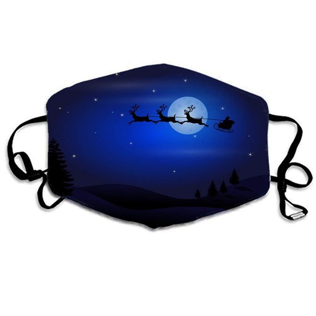 PENATE Adults Unisex Christmas Face BandanasWarm Windproof Cotton Facemasks with Elastic Adjustable Earloop-Ship from U.S.