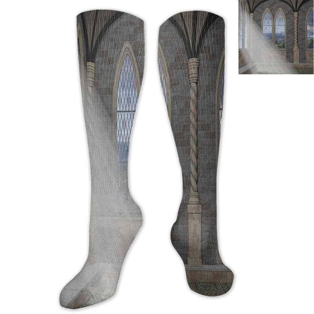 Korean style Cartoon Mermaid Princess with Wavy Hair Crown Little Pink Heart and Fish long couple socks