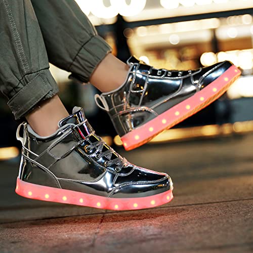 Image of JEVRITE Unisex LED Light Up High Top Sneakers - USB Charging for Women & Men - Couples Shoes