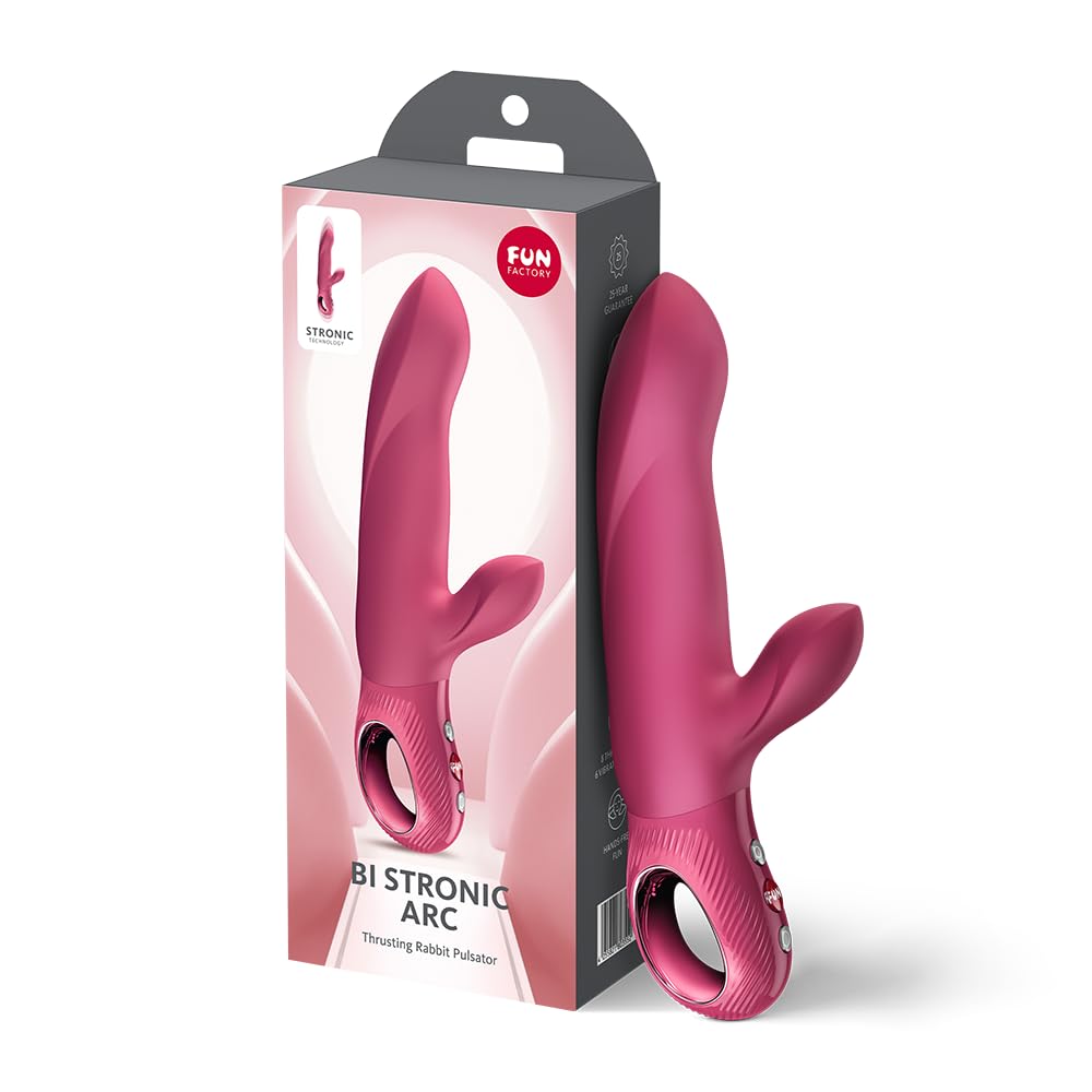 Fun Factory Bi Stronic Arc | vibromasseur rabbit à va-et-vient pour femmes | poussée & stimulation clitoridienne | pulsateur double | Étanchéité IPX7 | USB-C