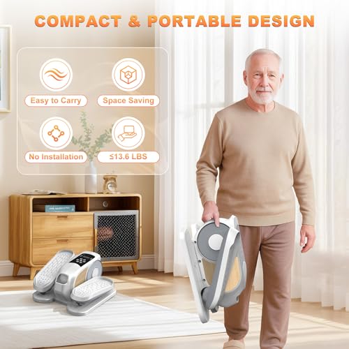 Image of Mini Under Desk Elliptical Low Impact Electric Leg Exerciser As Seen on TV While Sitting for Seniors with Non-Slip Mat Quiet & Portable for Home and Office