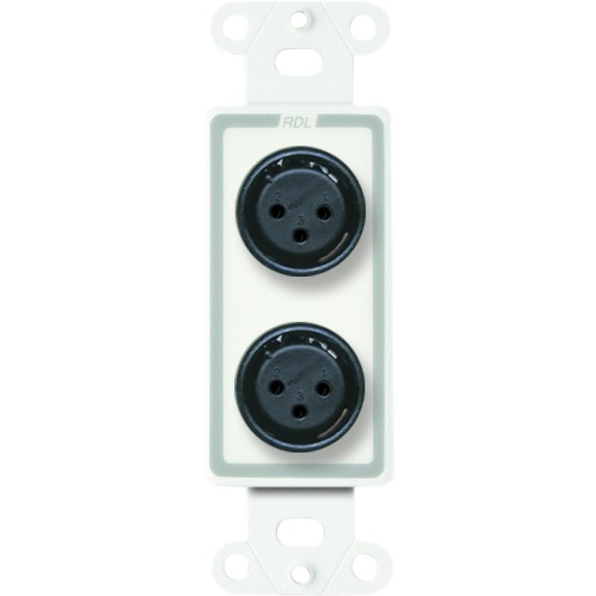 Radio Design Labs RDL Dual XLR 3-pin Female Jacks on D Plate - Terminal Block Connections (D-XLR2F)