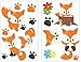 Samunshi® 17x Wandtattoo Süße Füchse Set Wandbilder Kinderzimmer Deko Junge Wandtattoo Kinderzimmer Mädchen Wandsticker Kinderzimmer 2X 16x26cm