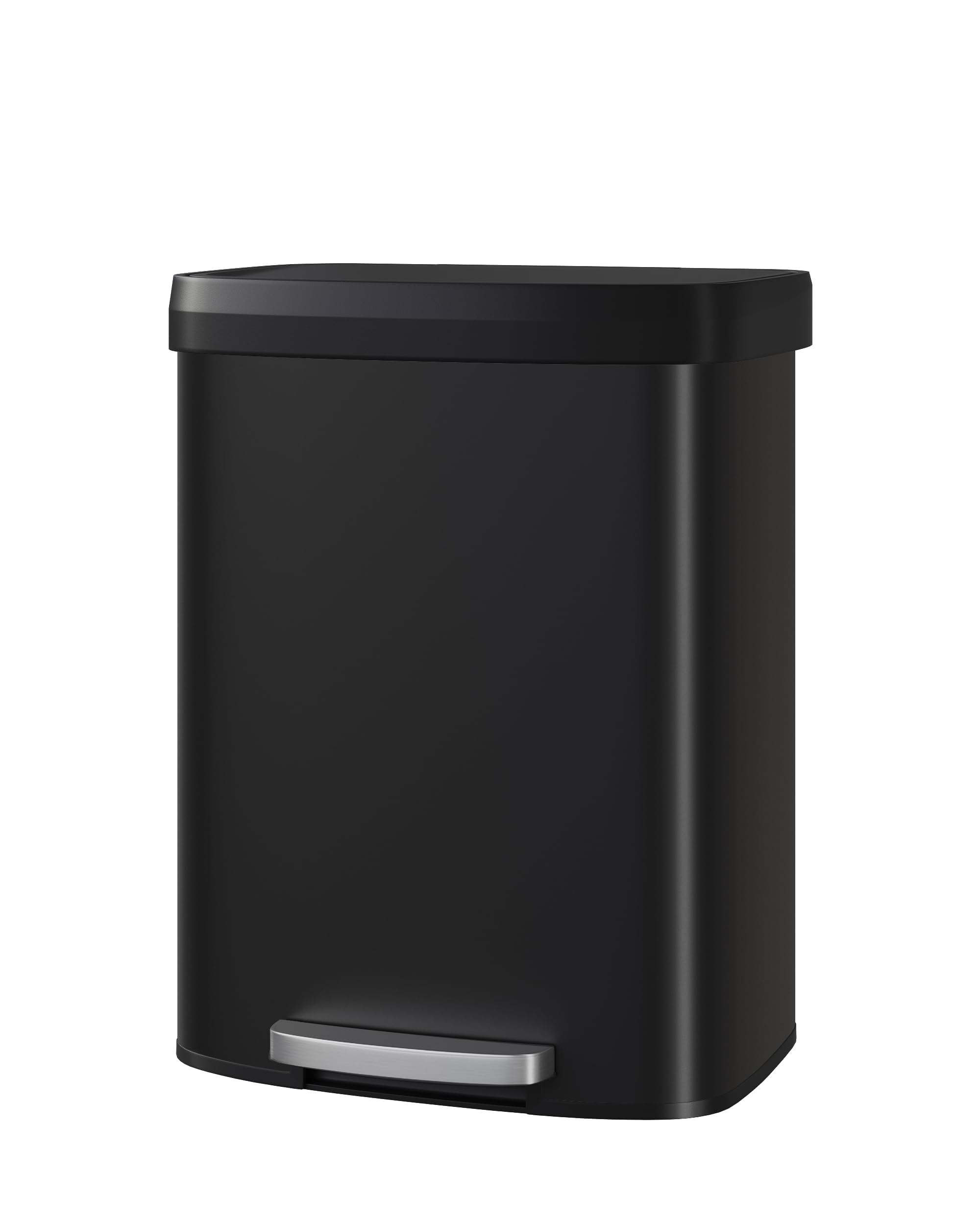 GarveeHome Black Step-On Kitchen Trash Can 60L, Stainless Steel Rubbish Bin with Soft Close Lid, Fingerprint Resistant, Easy Clean Removable Inner Bucket for Home Office (Black, 60L) — image 1