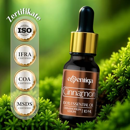Zimtöl Duftessenz hochkonzentriert, warm-würziger Duft für Saunaaufguss und Diffuser, perfekt für Kerzen gießen, Seife, Wax Melts und winterliche Raumduftmischungen