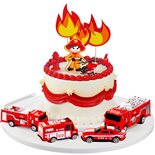 Déco gâteau anniversaire pompier 15 pièces pour fête garçon