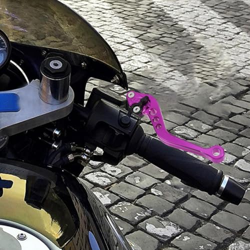 Cabilock 2 Stück Bremshebel Bremsgriff Doppelgasgriffe Motorrad Dirt Motorrad Ersatz Vorne Universal Mountain Covers Stahlhebel Kupplungshebel Lila Aluminiumlegierung