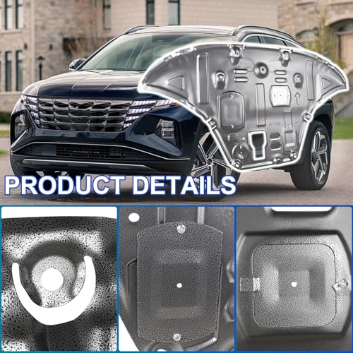 Image of Front Engine Guard Mud Flaps w /Screw Hardware Compatible with 2022 2023 2024 Hyundai Tucson Engine Splash Shield Under Car Shield Cover Board