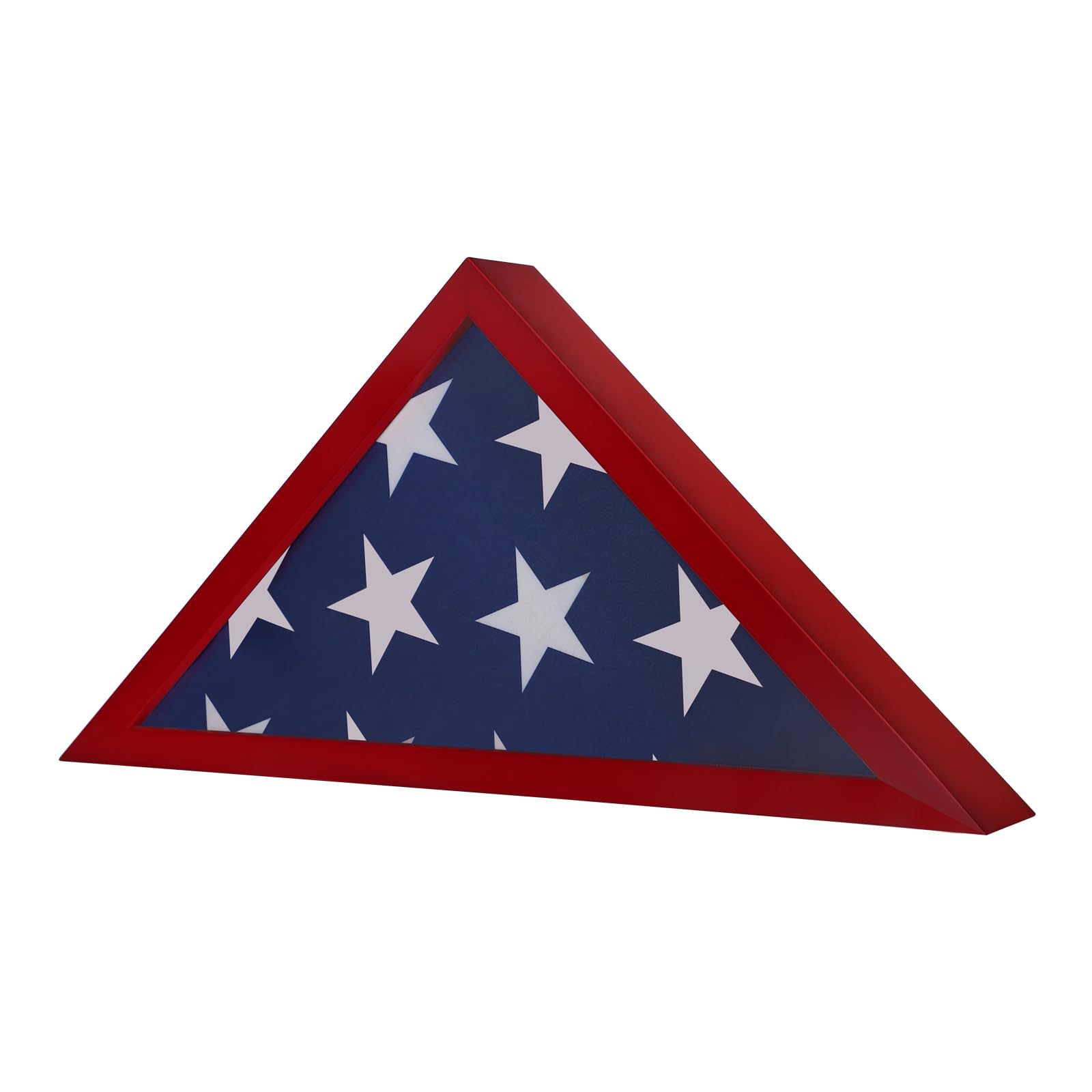 JDECO Military Flag Display Case for Burial Flag - Fits a Folded 5' x 9.5' Flag Military Flag Box - Wooden Frame with Glass with Wall Mount - Flag Display Case for Burial Flag , Red
