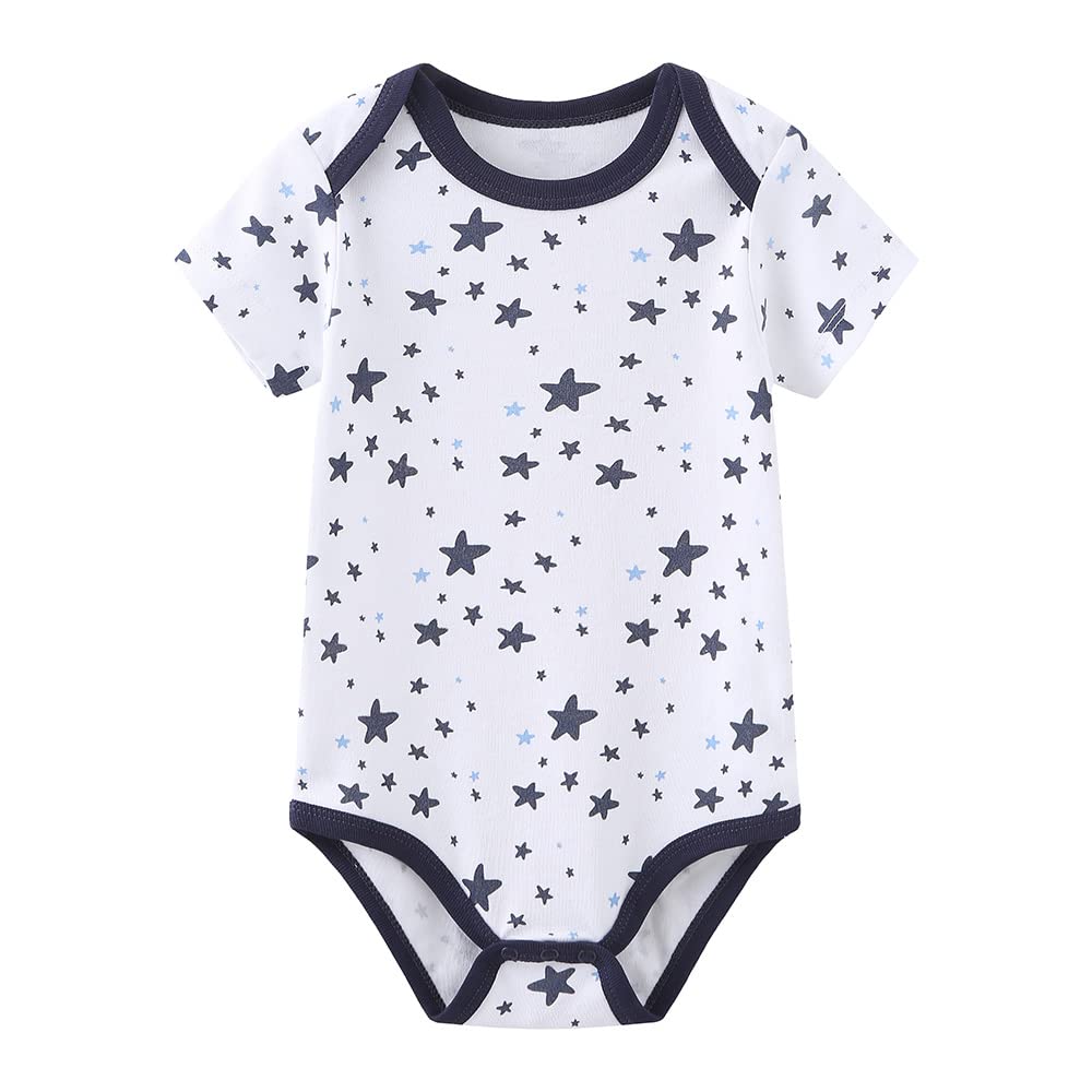 Chamie Baby Bodysuit Cotton Short Sleeve Vests for Newborn 5-Pack One-Piece Suit for Boy and Girl 0-12 Months… — view 2