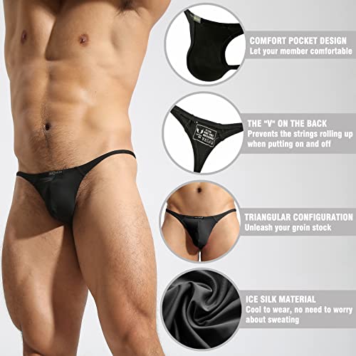 Men's G-String Thongs, Bikini Low Rise Brief Underwear for Men Athletic Supporters3