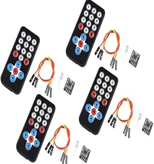 مجموعة جهاز تحكم عن بعد وجهاز استقبال بالأشعة تحت الحمراء، مجموعة أردوينو عالمية 38 كيلو هرتز (عبوة من 4 قطع)