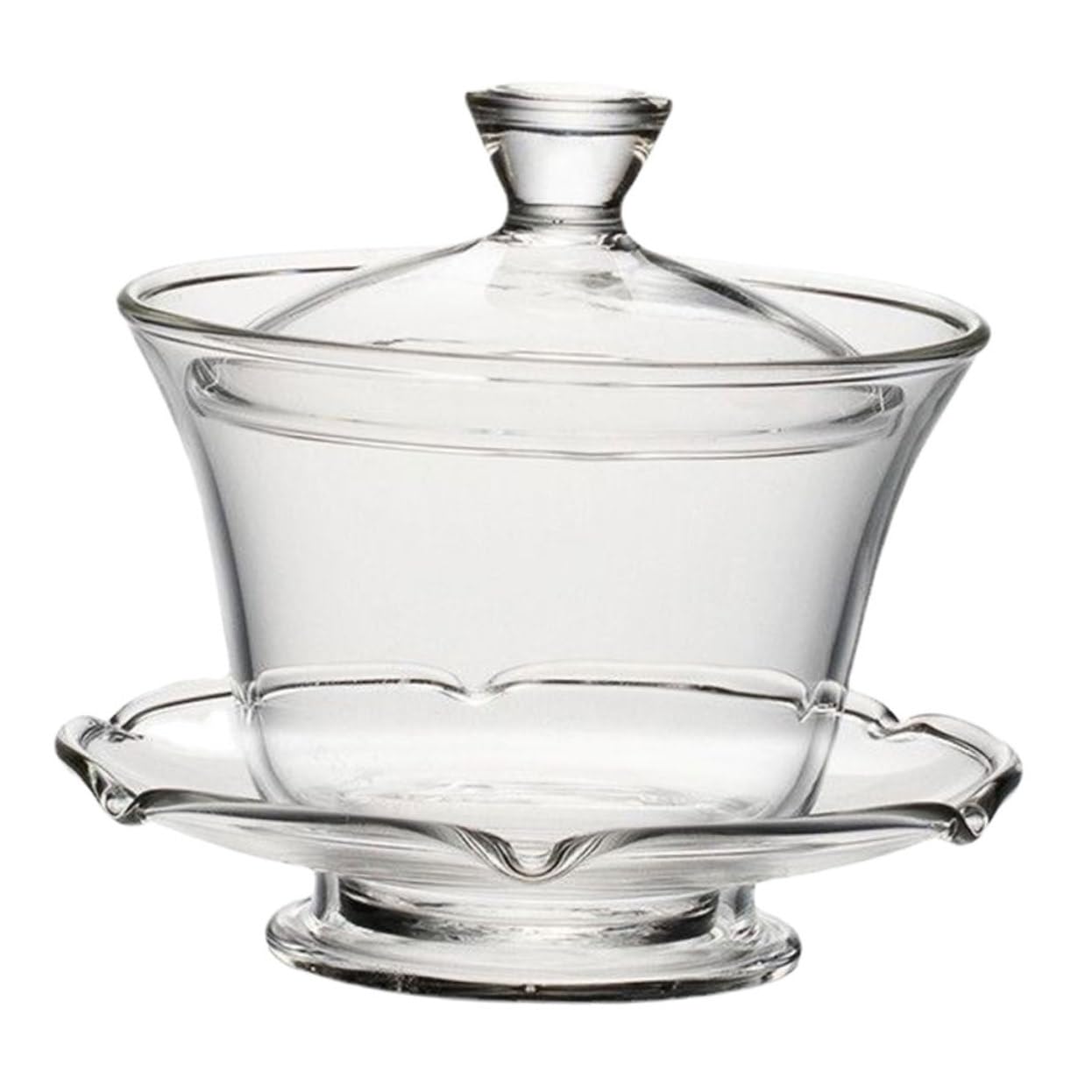 1-teiliges Glas-Teekannen- und Teetassen-Set mit Deckel zum Aufbrühen von Blüten und Tee. Kompaktes Kung-Fu-Teegeschirr für Teeliebhaber.