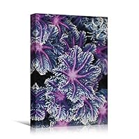 SIGNWIN Canvas Wall Art Pink, Blue, Violet and Purple Coral Reef Underwater Marine Life Ocean Photography Realism Beach Closeup Colorful Neon for Living Room, Bedroom, Office - 12x18 inches