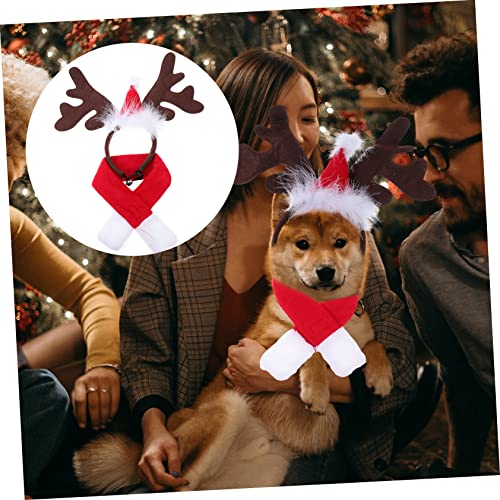 Disfraz navideño para perro con diademas y bufanda miniatura 5