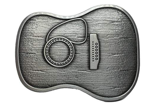 Ivory Falcon Hebilla de cinturón para guitarra acústica, plateado, Large