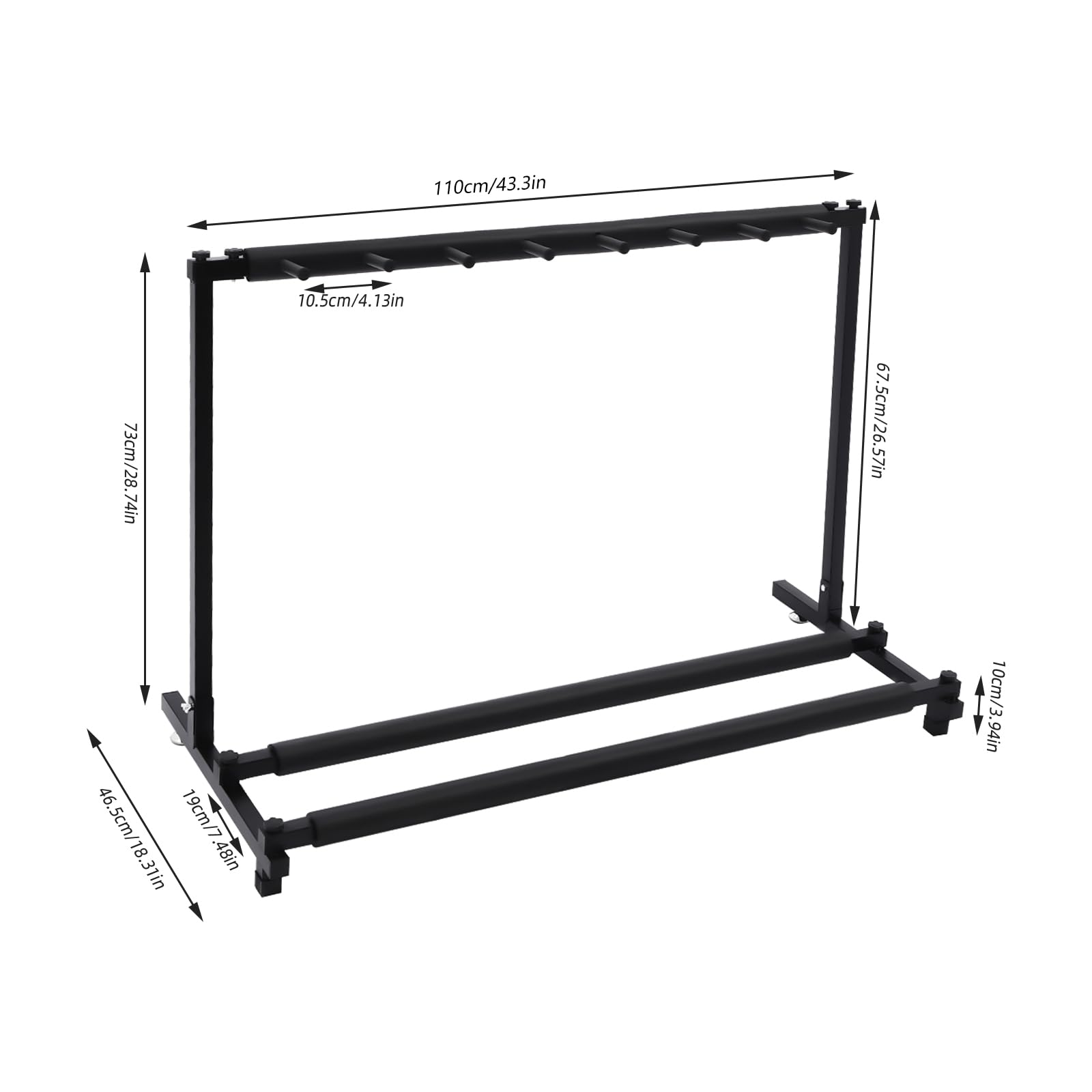 Cavalletto pieghevole portatile per chitarra, multifunzione, pieghevole, con ruote, per chitarra acustica, classica, basso acustico, chitarra elettrica, colore nero