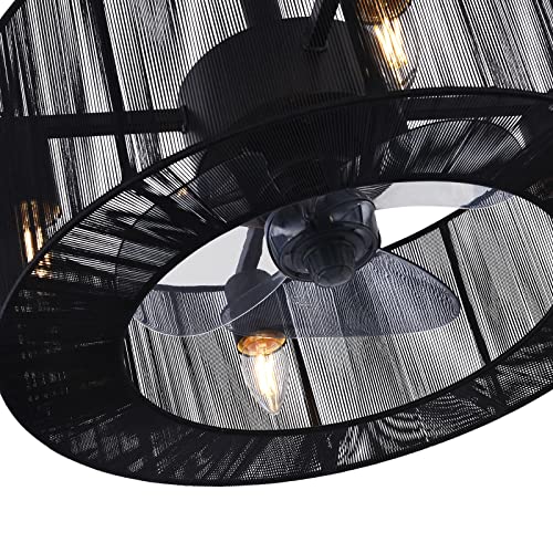 LOYALHEARTDY-Caged-Ceiling-Fans-with-Lights-and-Remote-18-Black-Fringe-Tassel-Ceiling-Fan-3-Speed-Modern-Downrod-Mount-Bladeless-Ceiling-Fan-Kids-Fan