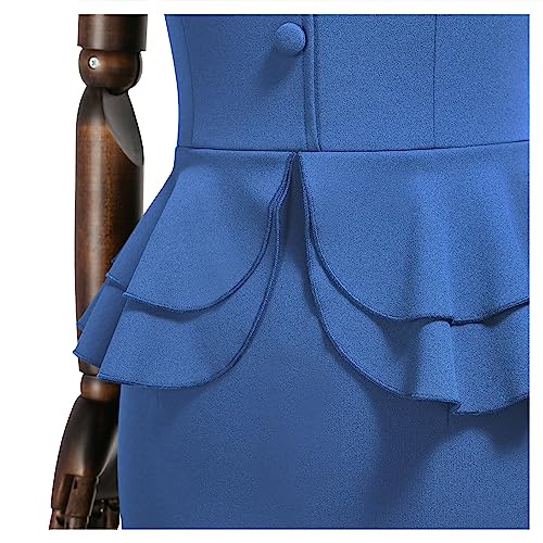 Image of AISIZE Women's 1940s Vintage Square Peplum Bodycon Cocktail Dress