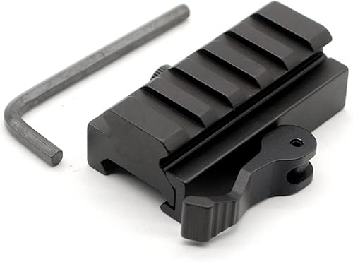 Picatinny Riser - Adaptador de base de montaje de palanca de 5 ranuras para rieles de 0.787in, color negro