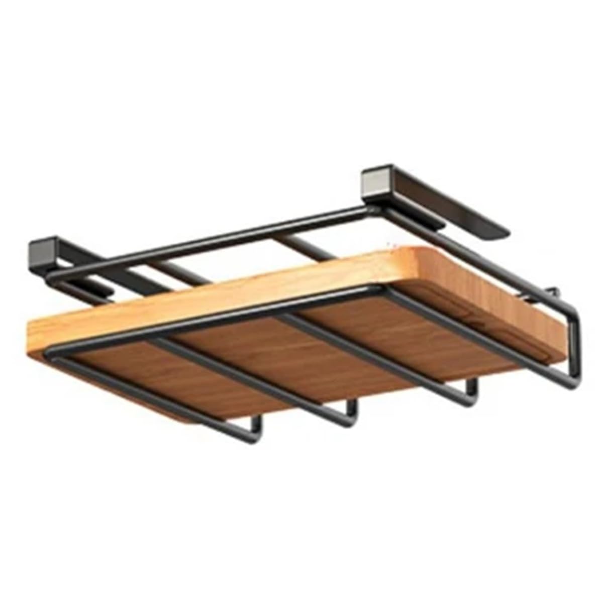 CTRLZS Kitchen Under Cupboard Paper Towel Hanger with Hooks Hanging Organizer Rack Cutting Board Pot Cover Holder Storage Shelf