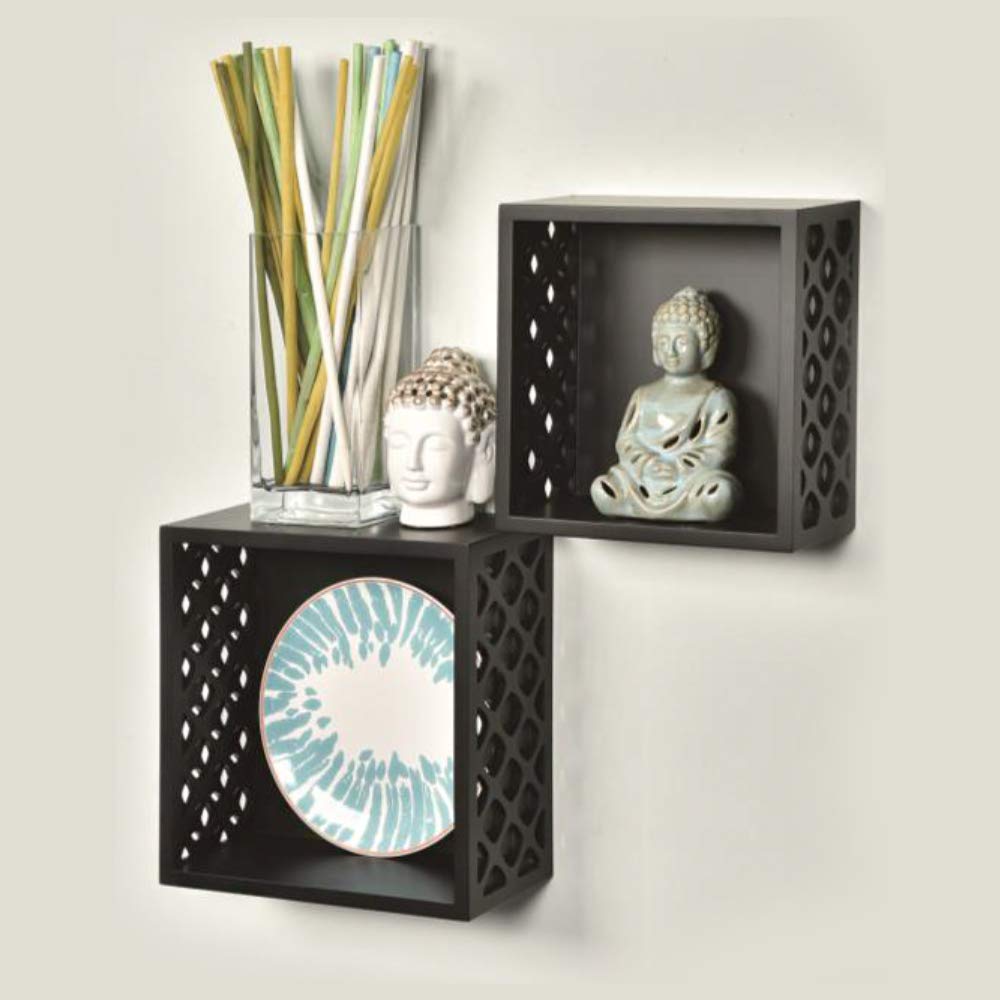 Abigail Cube Shelf Set Of 2 - Black