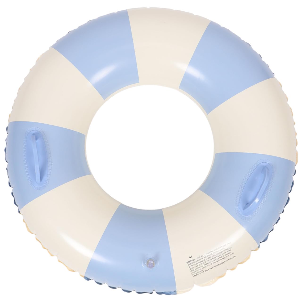 GALPADA Adult Inflatable Swim Ring with Handles, Blue and Cream