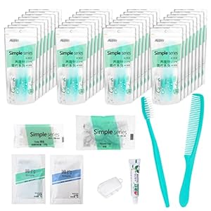 Hygiene Kit, Hygiene Kit Bulk, Individually Packed, Travel Hygiene Kit With Toothbrush, Toothpaste, Comb, Shampoo, Shower Gel, Shower Cap And Soap, Suitable For Hotel, Home, Camping, Travel (50 sets)