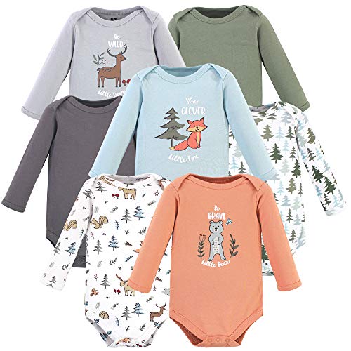Hudson Baby Unisex Baby Cotton Long-sleeve Bodysuits 7-pack