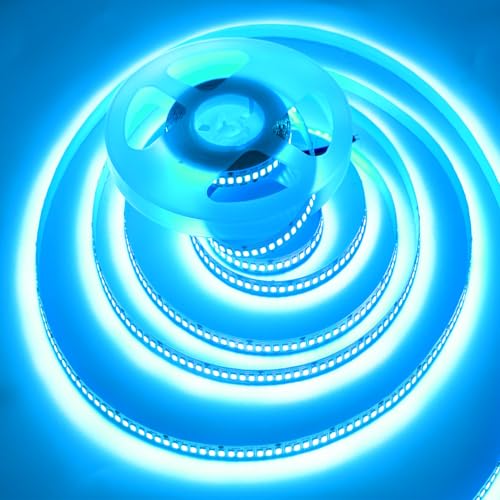 Image of SUYOOULIN LED Strip Lights, SMD 2835 2400 LEDs Light Strips, 66ft /20m 36000LM Flexible AC 110V Waterproof IP44 LED Ribbon Lighting for DIY Christmas Home Indoor Outdoor Decor(Ice Blue)