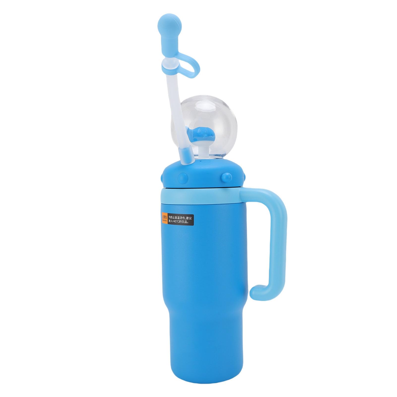 Ausla Walbrunnen-Wasserflasche, Isolierte Edelstahl-Wasserflasche 710 Ml mit Griff und Strohhalm, Reisebecher mit Breiter Öffnung für Reisen Im Freien, Schule, Büro (BLUE)