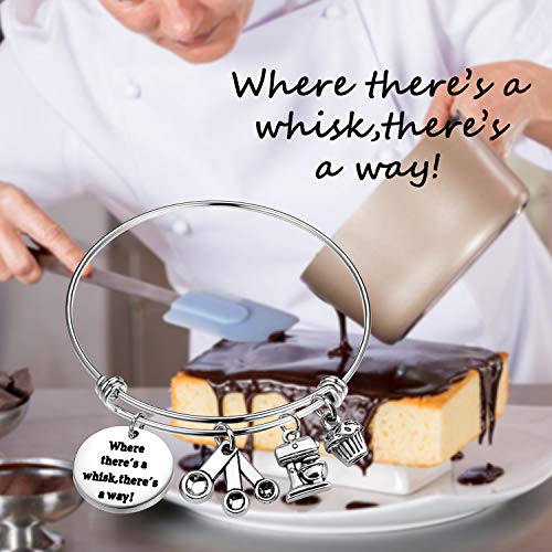 Image of MYOSPARK Baker 'Where There's A Whisk There's A Way' Baking Bracelet Kitchen Gift for Chef Graduation
