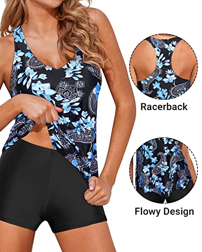 Holipick Two Piece Tankini Swimsuits for Women Tummy Control Bathing Suits Flowy Swim Tank Top with Boy Shorts3