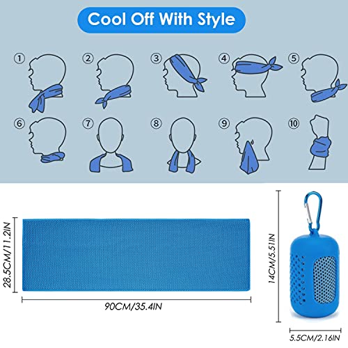 Ciskotu Kühltuch Set, kühlhandtuch kühltuch Sport, Mikrofaser kühlendes Handtuch Fitness und Sport, Eishandtuch Cooling Towel für Fitness, Reise, Yoga, Golf 5